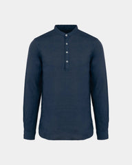 Chemise à col Mao délavée homme à personnaliser