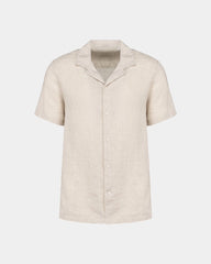 Chemise à col bowling en lin homme à personnaliser