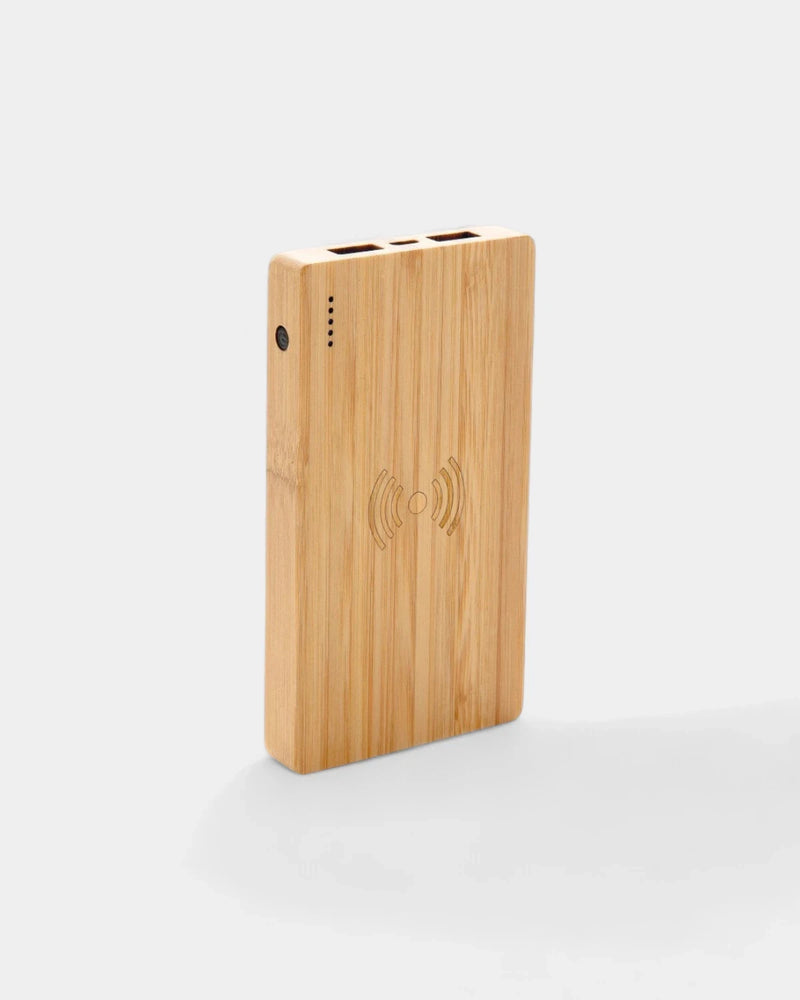 Powerbank 4 000 mAh en bambou à induction 5 W à personnaliser