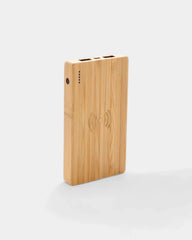 Powerbank 4 000 mAh en bambou à induction 5 W à personnaliser