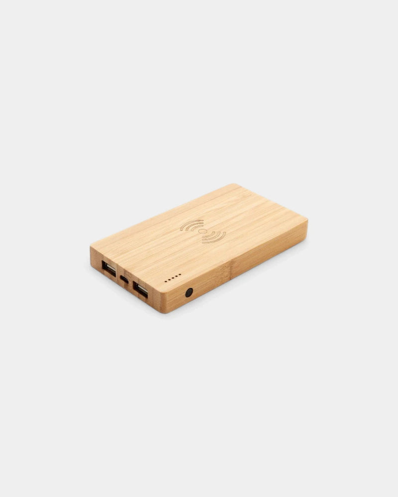 Powerbank 4 000 mAh en bambou à induction 5 W à personnaliser