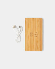 Powerbank 4 000 mAh en bambou à induction 5 W à personnaliser