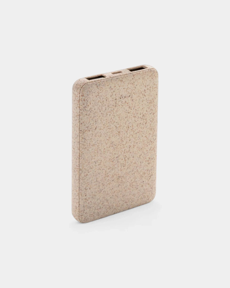 Powerbank 5 000 mAh en fibre de blé naturel à personnaliser