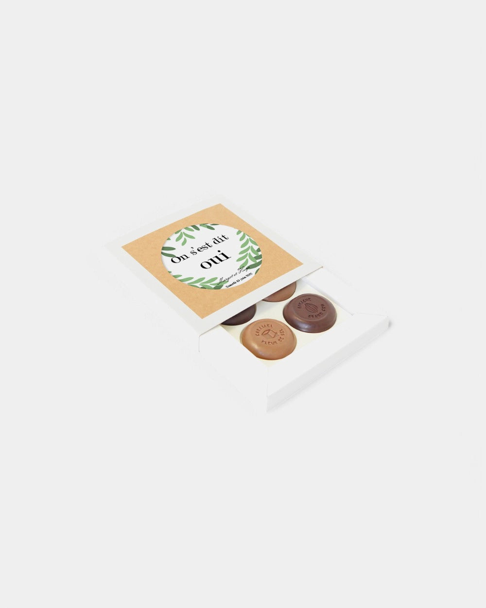 Boîte de 4 chocolats à personnaliser