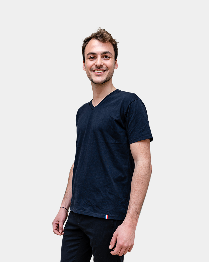T-shirt homme col V Made in France à personnaliser