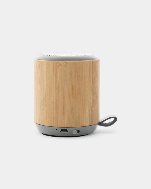 Enceinte sans fil 3W en bambou et tissu à personnaliser