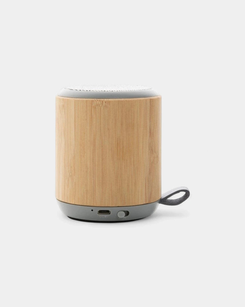 Enceinte sans fil 3W en bambou et tissu à personnaliser