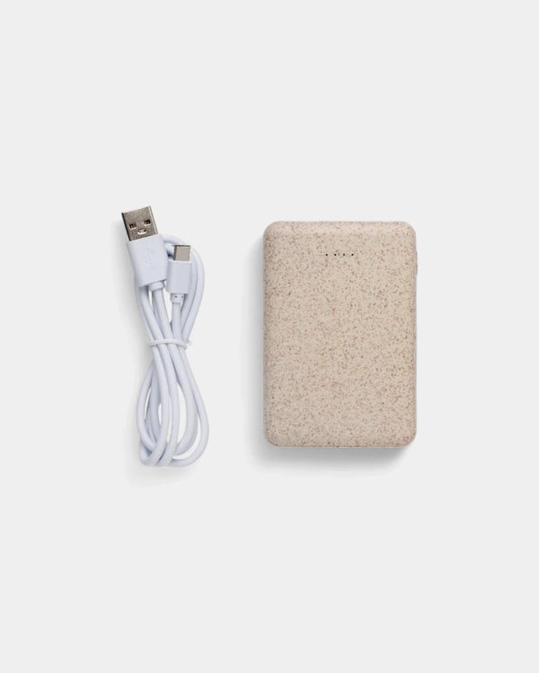Powerbank 5 000 mAh en fibre de blé naturel à personnaliser