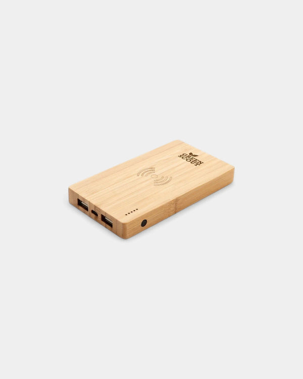 Powerbank 4 000 mAh en bambou à induction 5 W à personnaliser