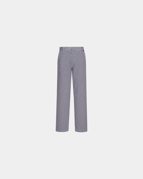 Pantalon de cuisine 100% coton léger Barnet à personnaliser - Echiquier Bleu-Blanc