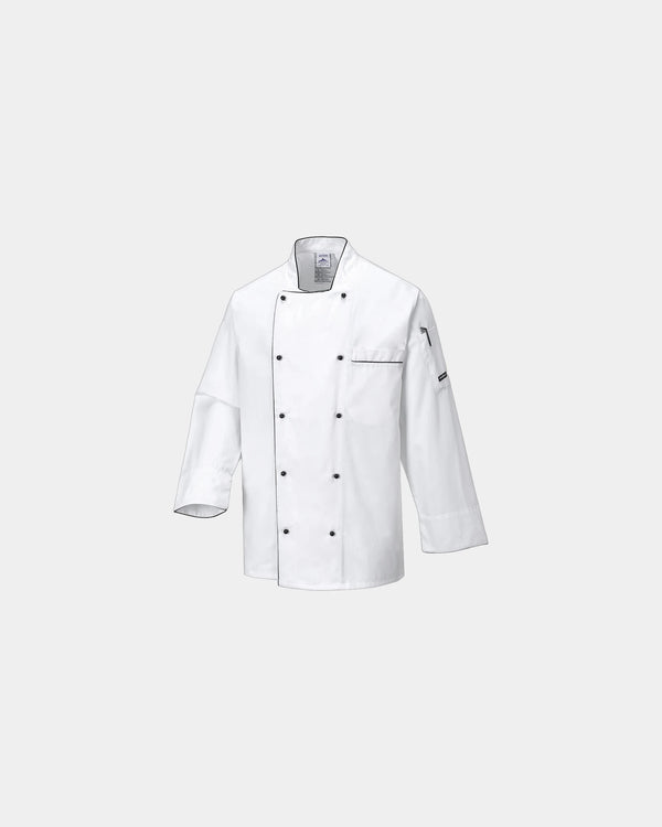 Veste de cuisine 60% coton 40% polyester à personnaliser - Blanc