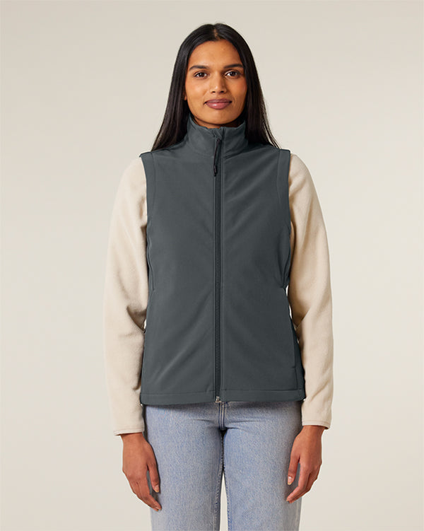 Bodywarmer softshell écoresponsable pour femme à personnaliser