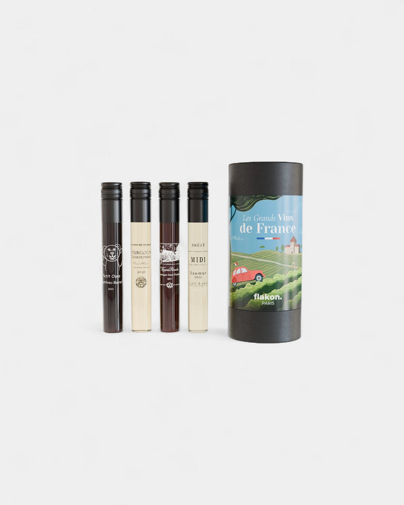 Coffret dégustation 4 flacons de vin à personnaliser