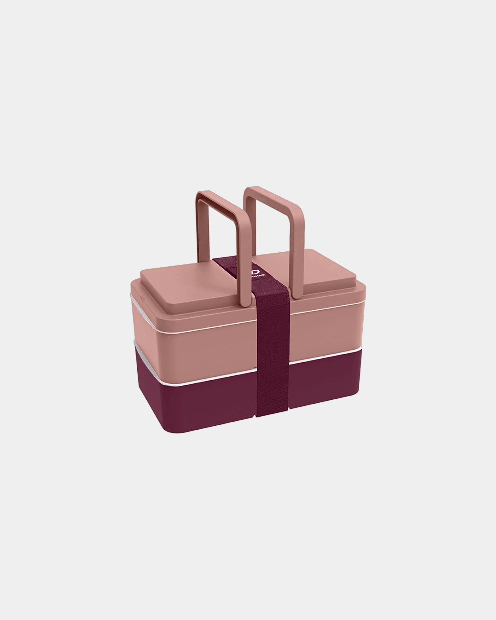 Boite repas 2 compartiments Goodjour à personnaliser - Prune-Beige
