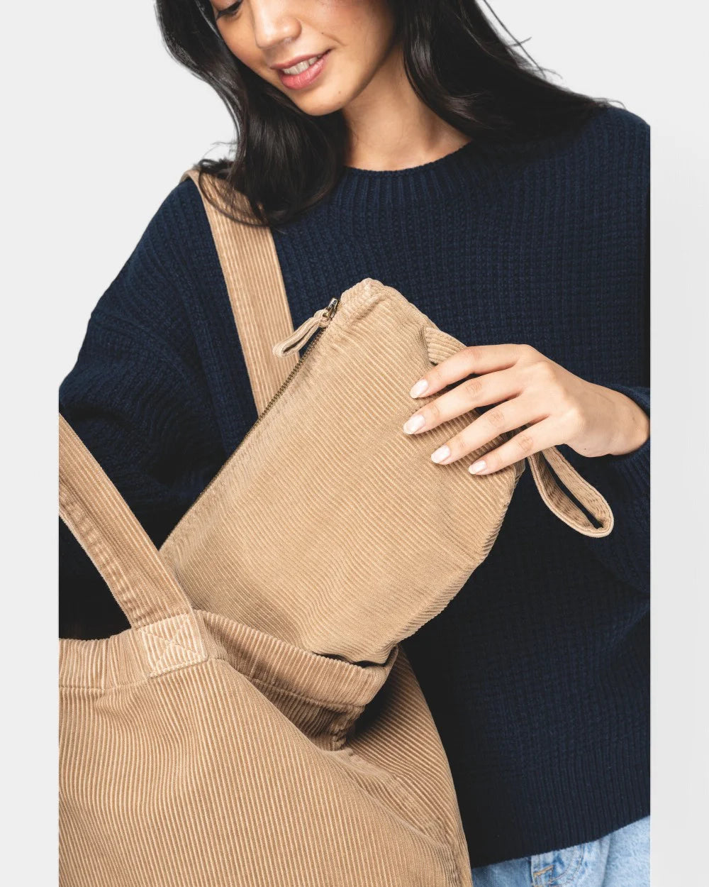 Pochette délavée en velours côtelé à personnaliser