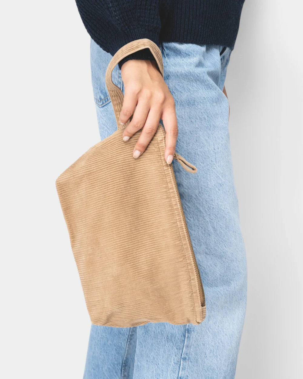 Pochette délavée en velours côtelé à personnaliser