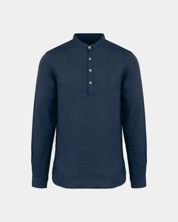 Chemise à col Mao délavée homme à personnaliser