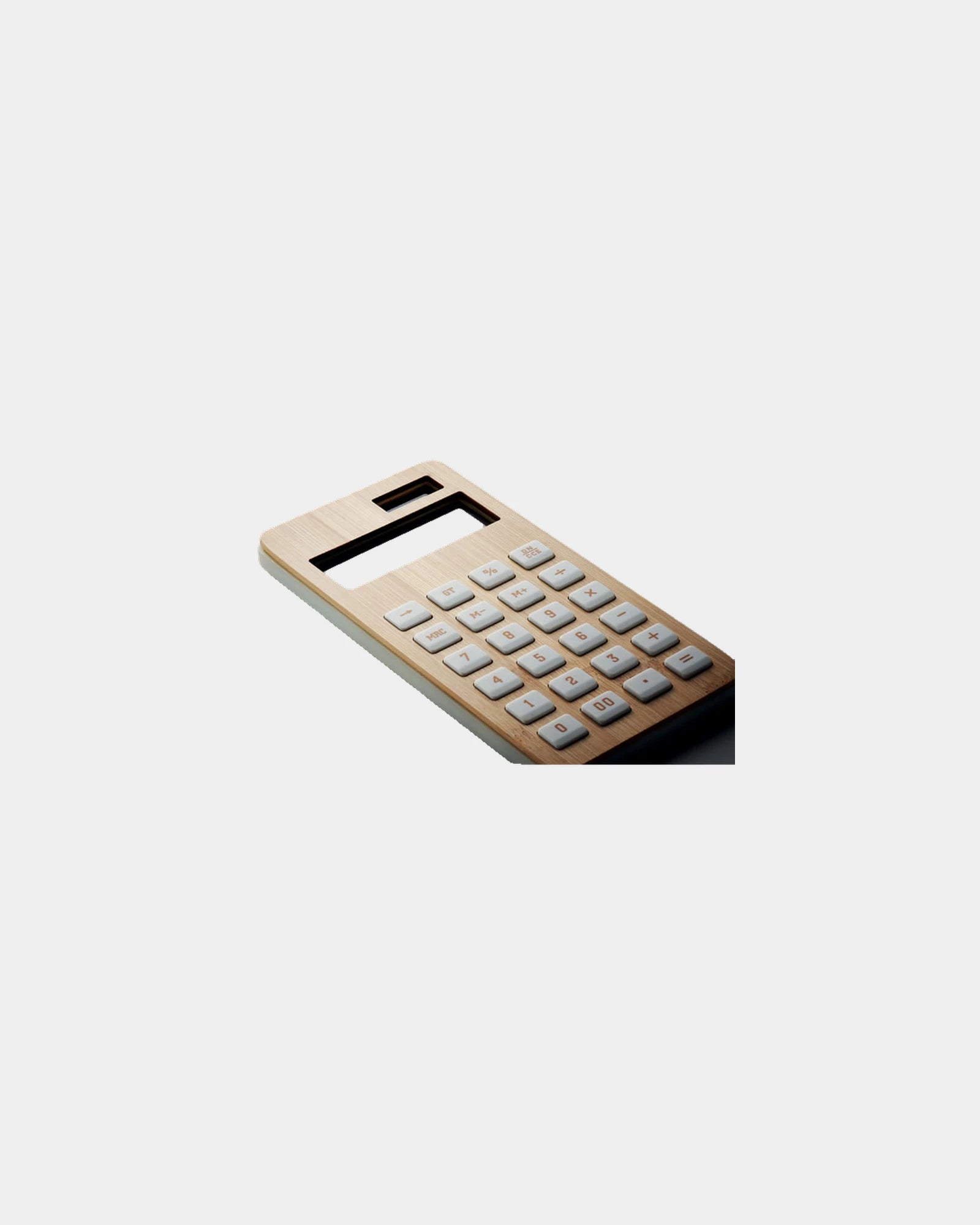 Calculatrice 12 chiffres en bambou à personnaliser
