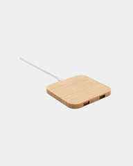 Chargeur sans fil bambou 5W à personnaliser - Marron