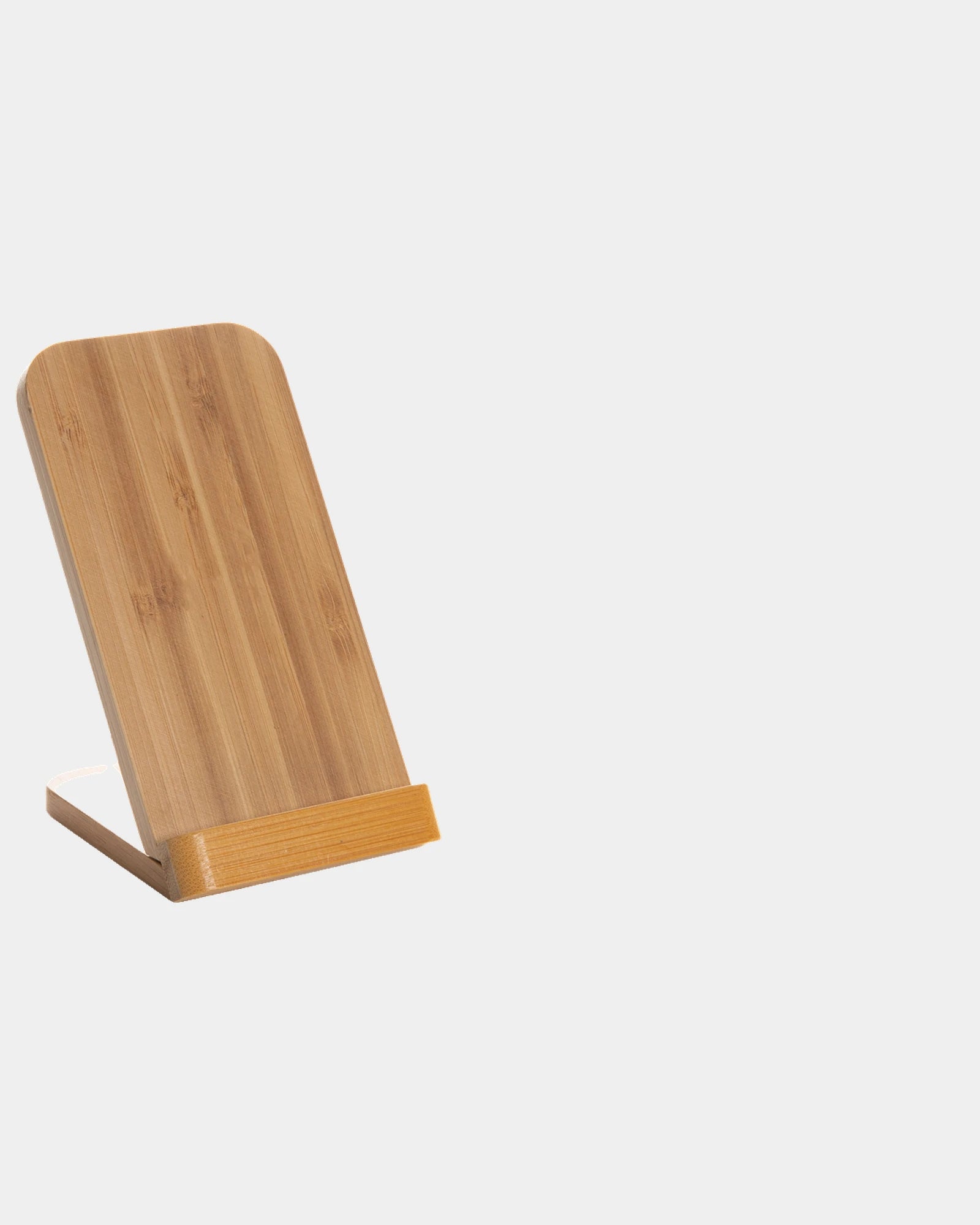 Support téléphone induction 5W en bambou à personnaliser - Marron