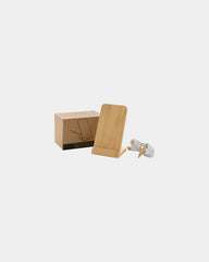 Support téléphone induction 5W en bambou à personnaliser