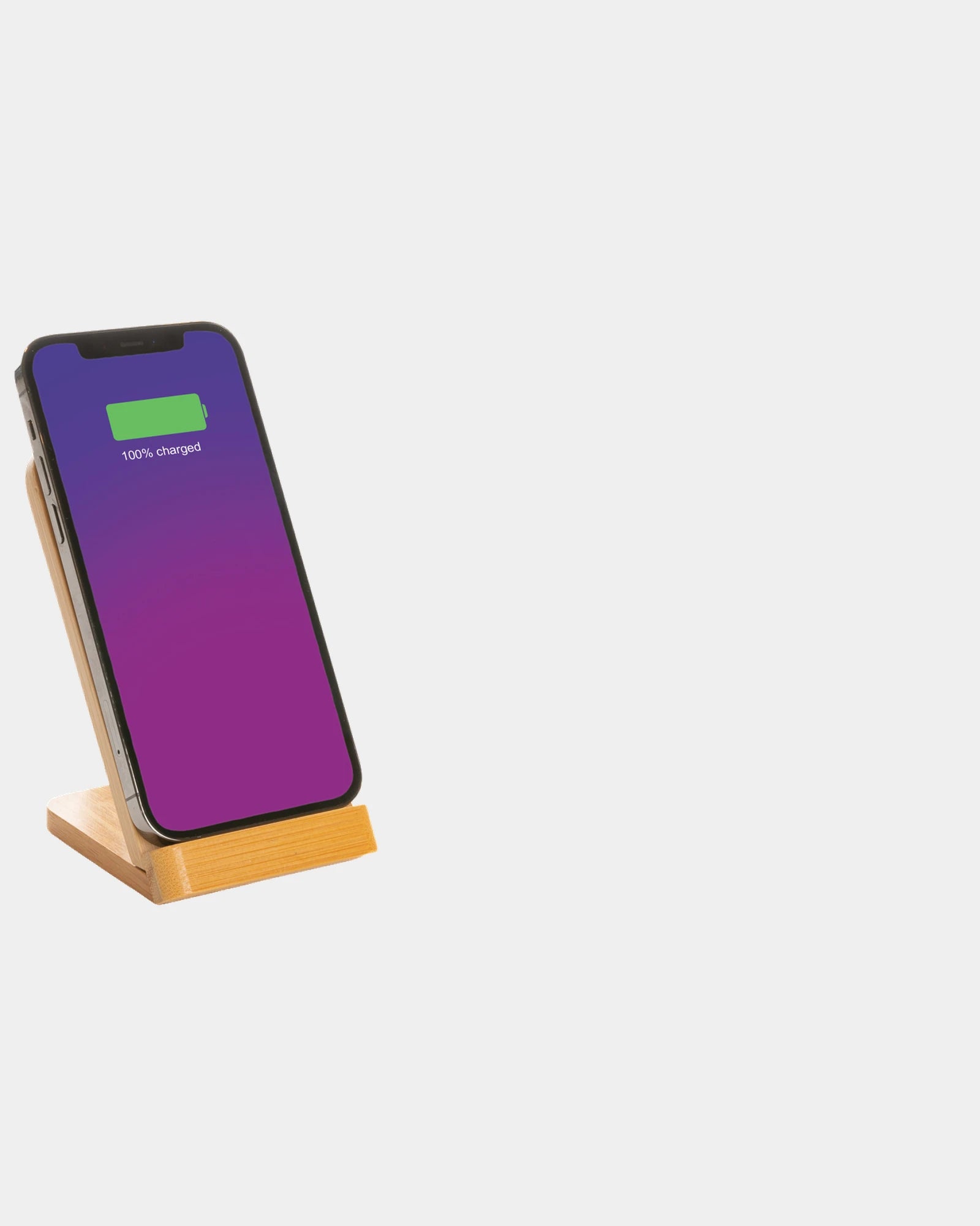 Support téléphone induction 5W en bambou à personnaliser