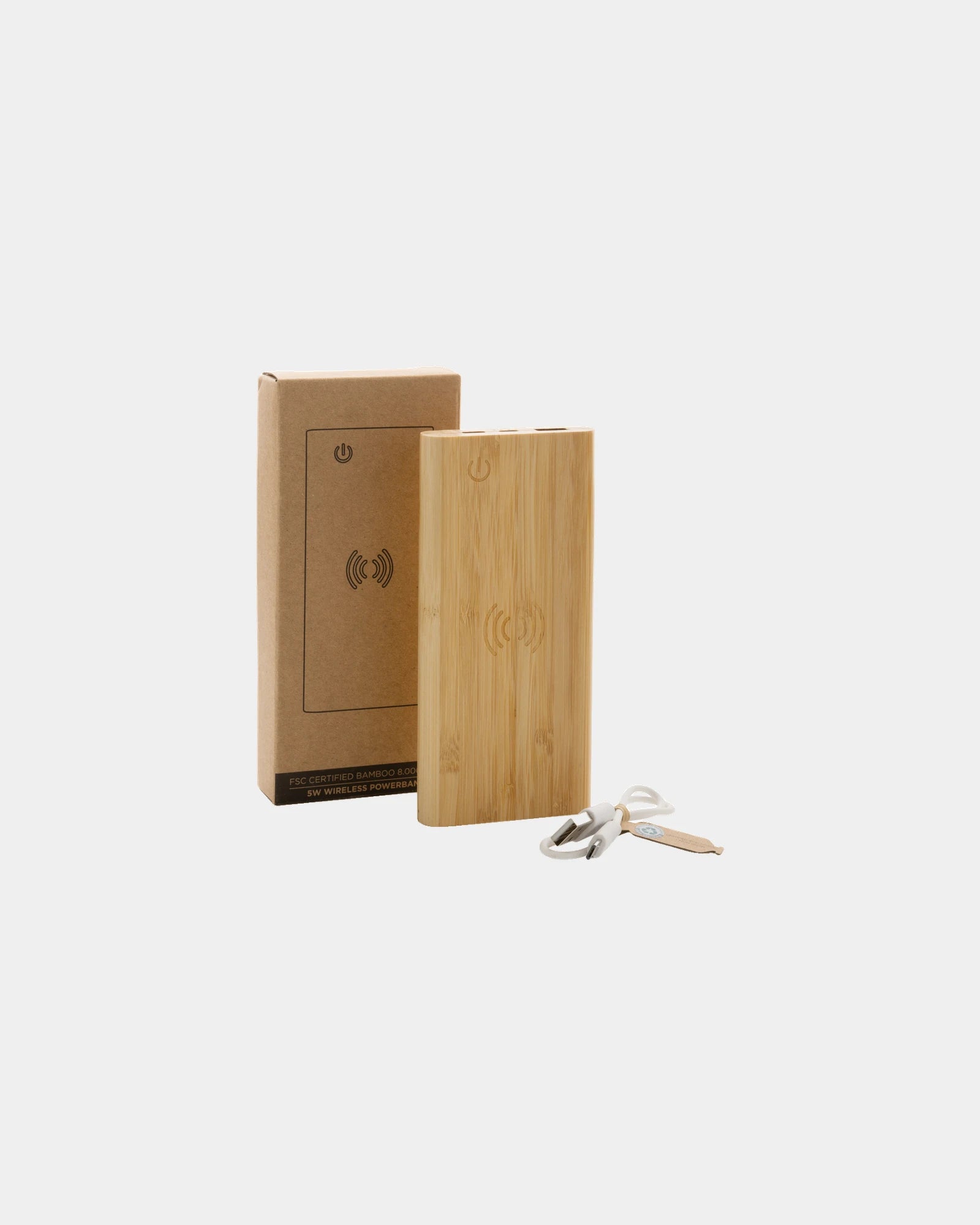 Powerbank 8000 mAh bambou à personnaliser