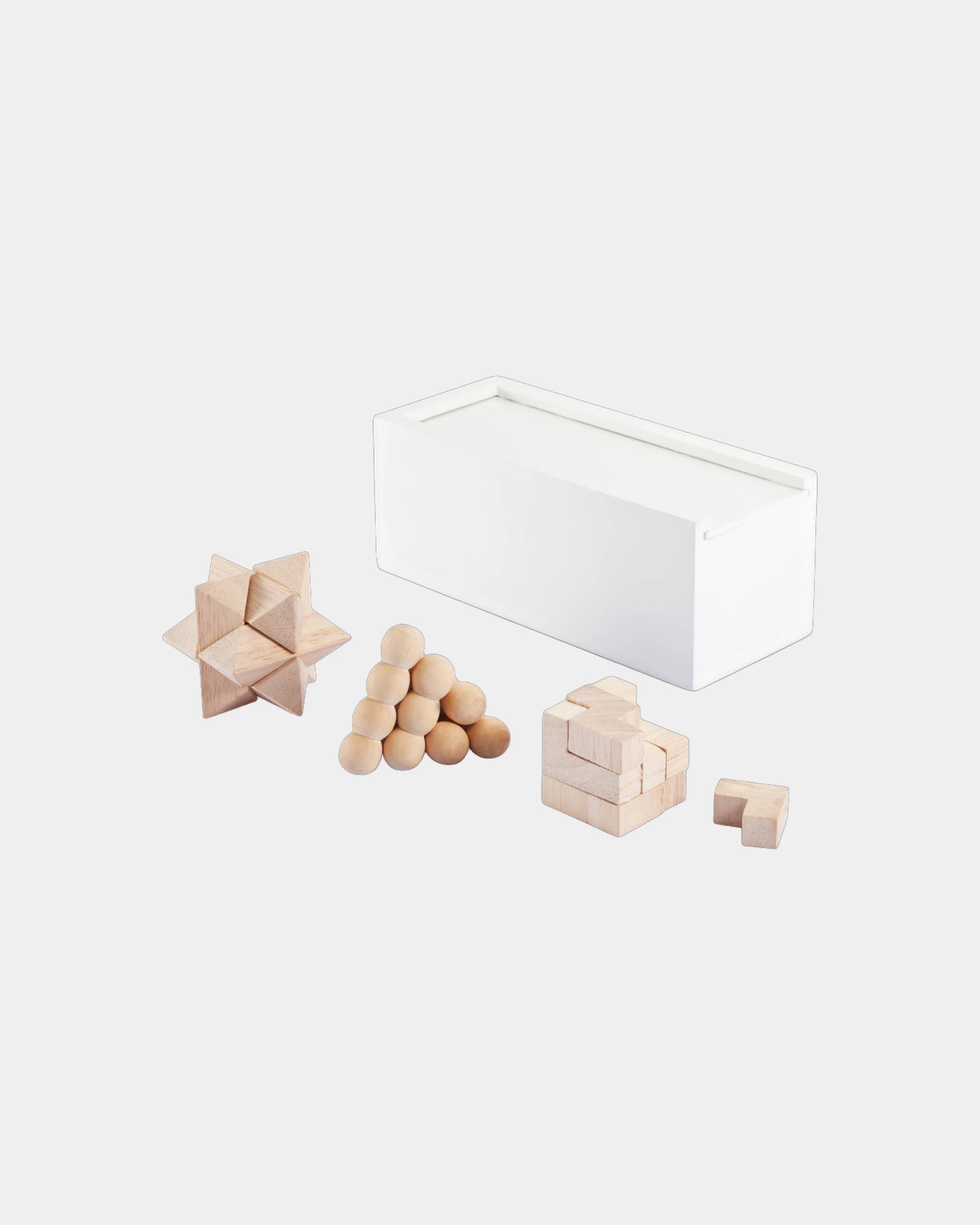 Casse-tête en bois FSC 3 pièces à personnaliser - Blanc