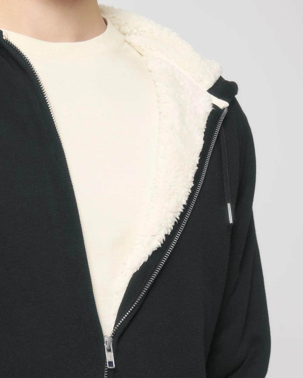 Sweat zippé à capuche doublé en sherpa à personnaliser
