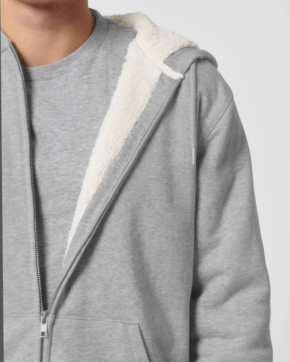 Sweat zippé à capuche doublé en sherpa à personnaliser