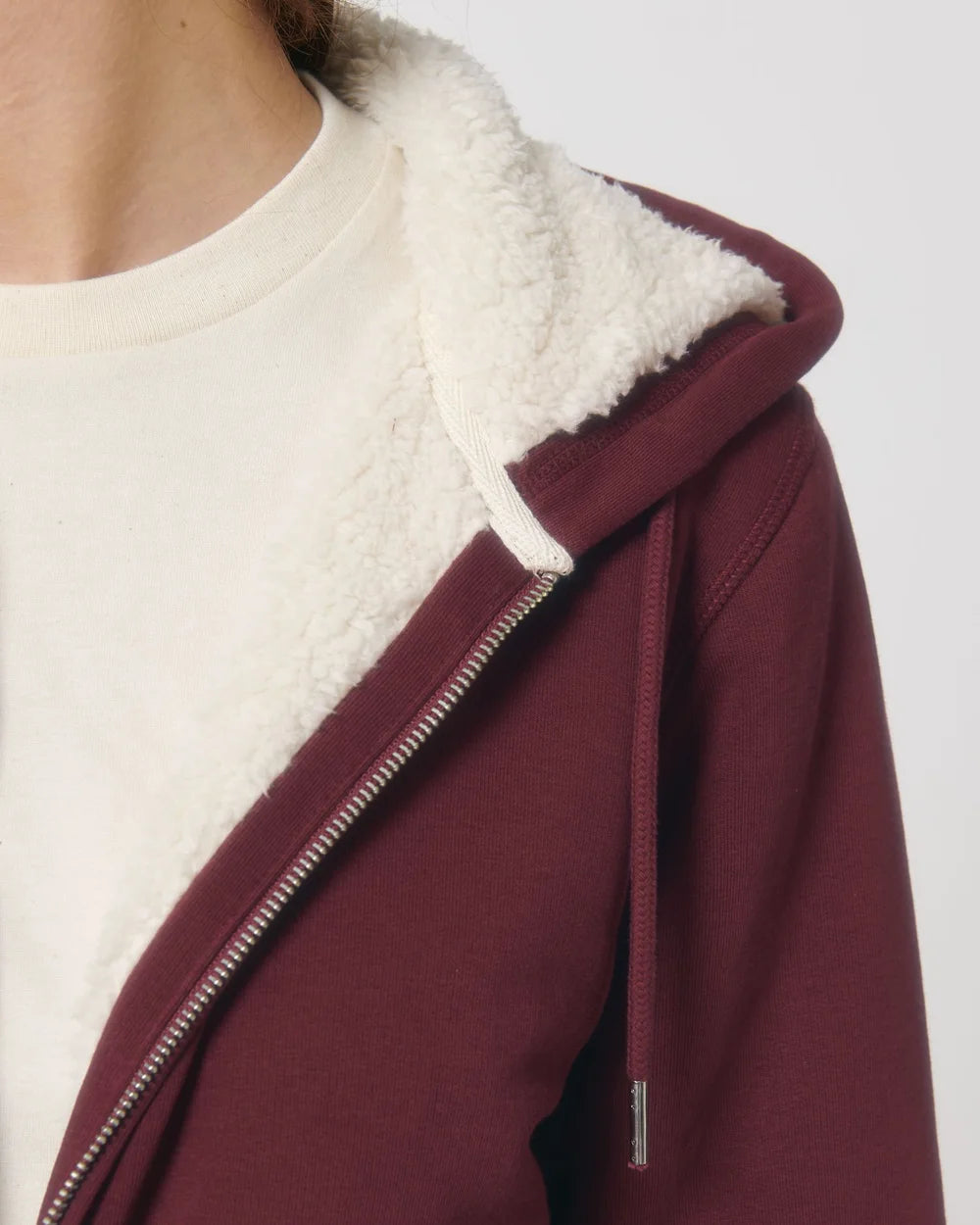 Sweat zippé à capuche doublé en sherpa à personnaliser