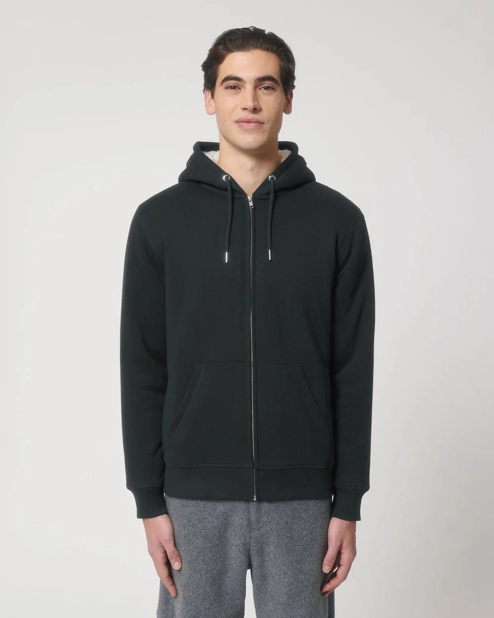 Sweat zippé à capuche doublé en sherpa à personnaliser