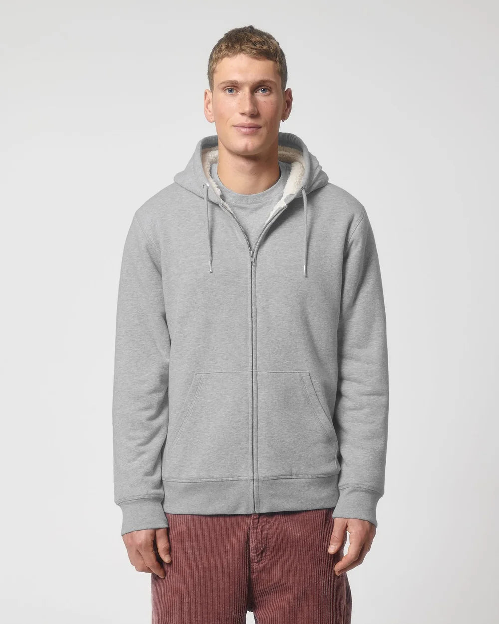 Sweat zippé à capuche doublé en sherpa à personnaliser