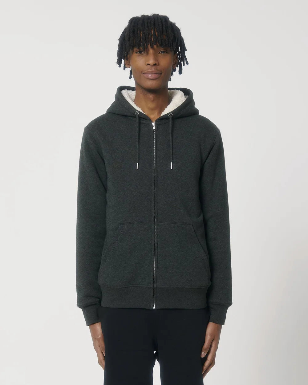 Sweat zippé à capuche doublé en sherpa à personnaliser