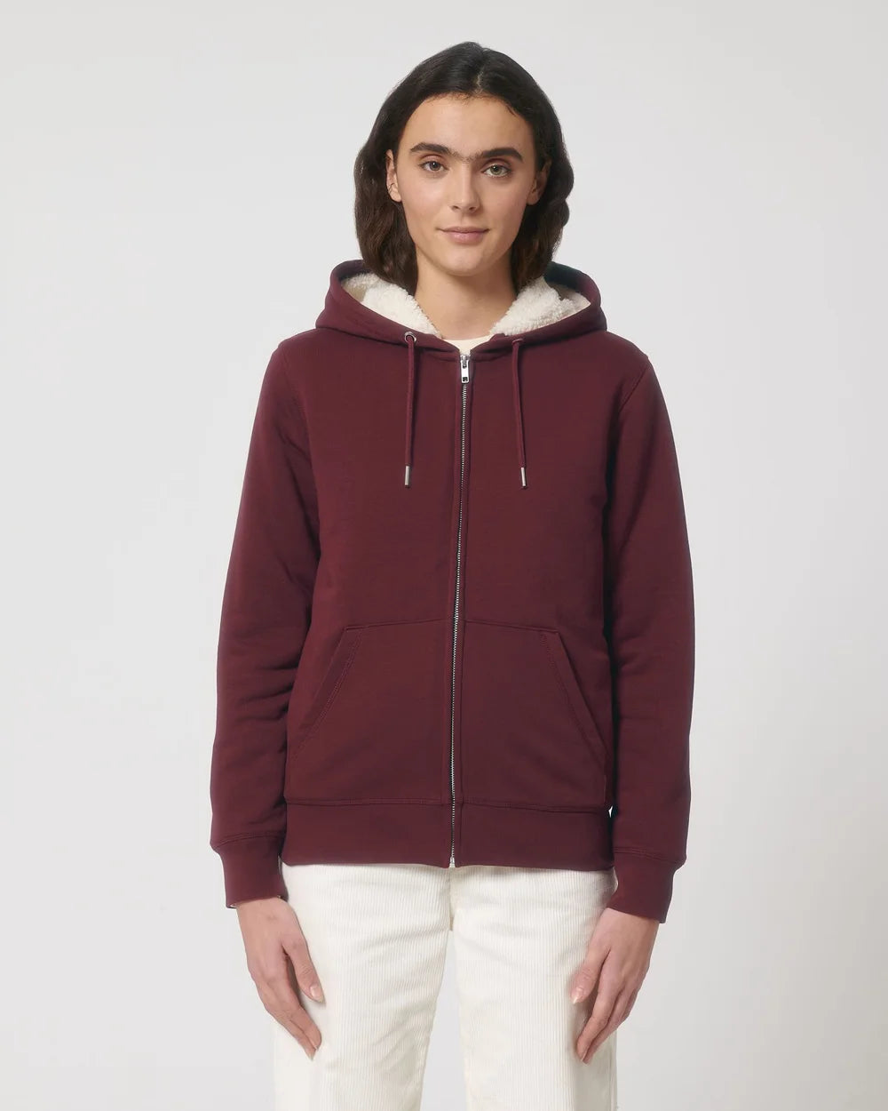 Sweat zippé à capuche doublé en sherpa à personnaliser