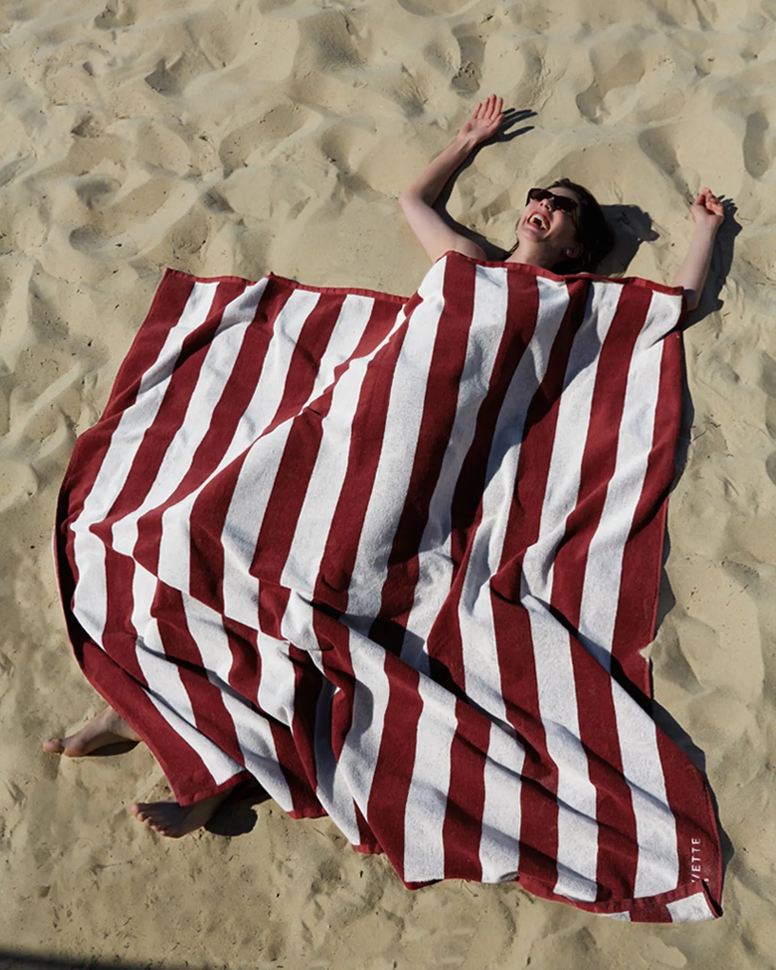 Serviette de plage XXL 170x170 Rayures Riviera à personnaliser - 19