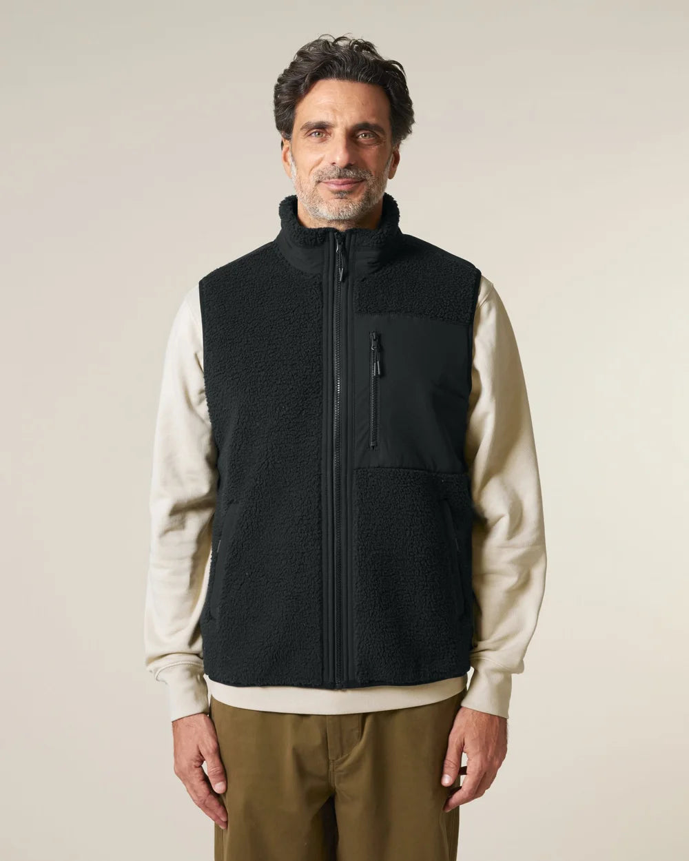Veste sherpa sans manches unisexe à personnaliser