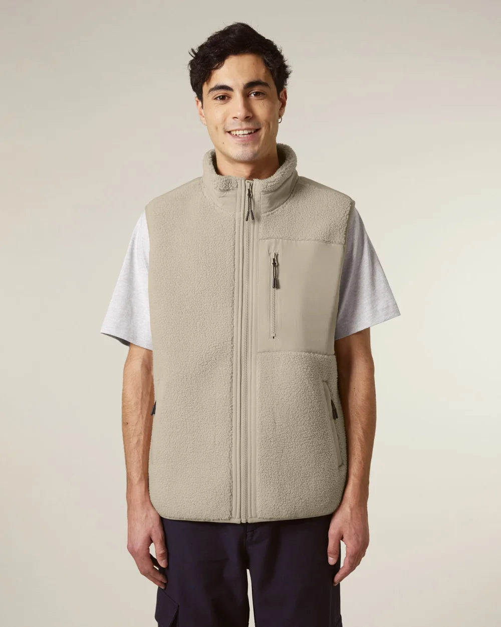 Veste sherpa sans manches unisexe à personnaliser