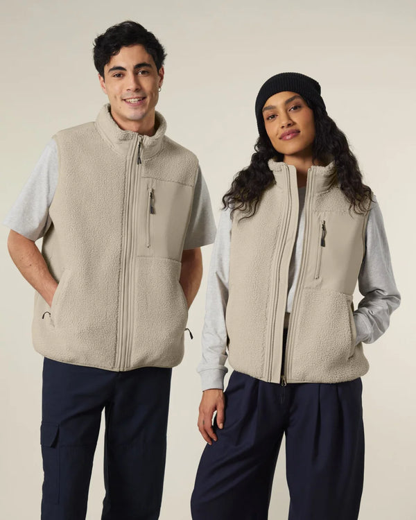 Veste sherpa sans manches unisexe à personnaliser