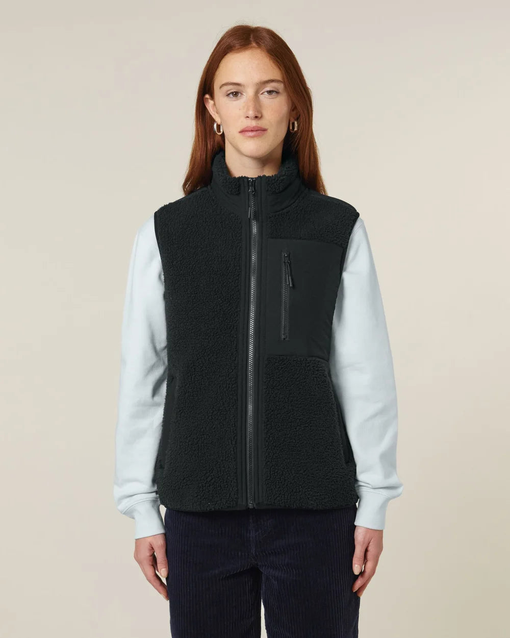 Veste sherpa sans manches unisexe à personnaliser