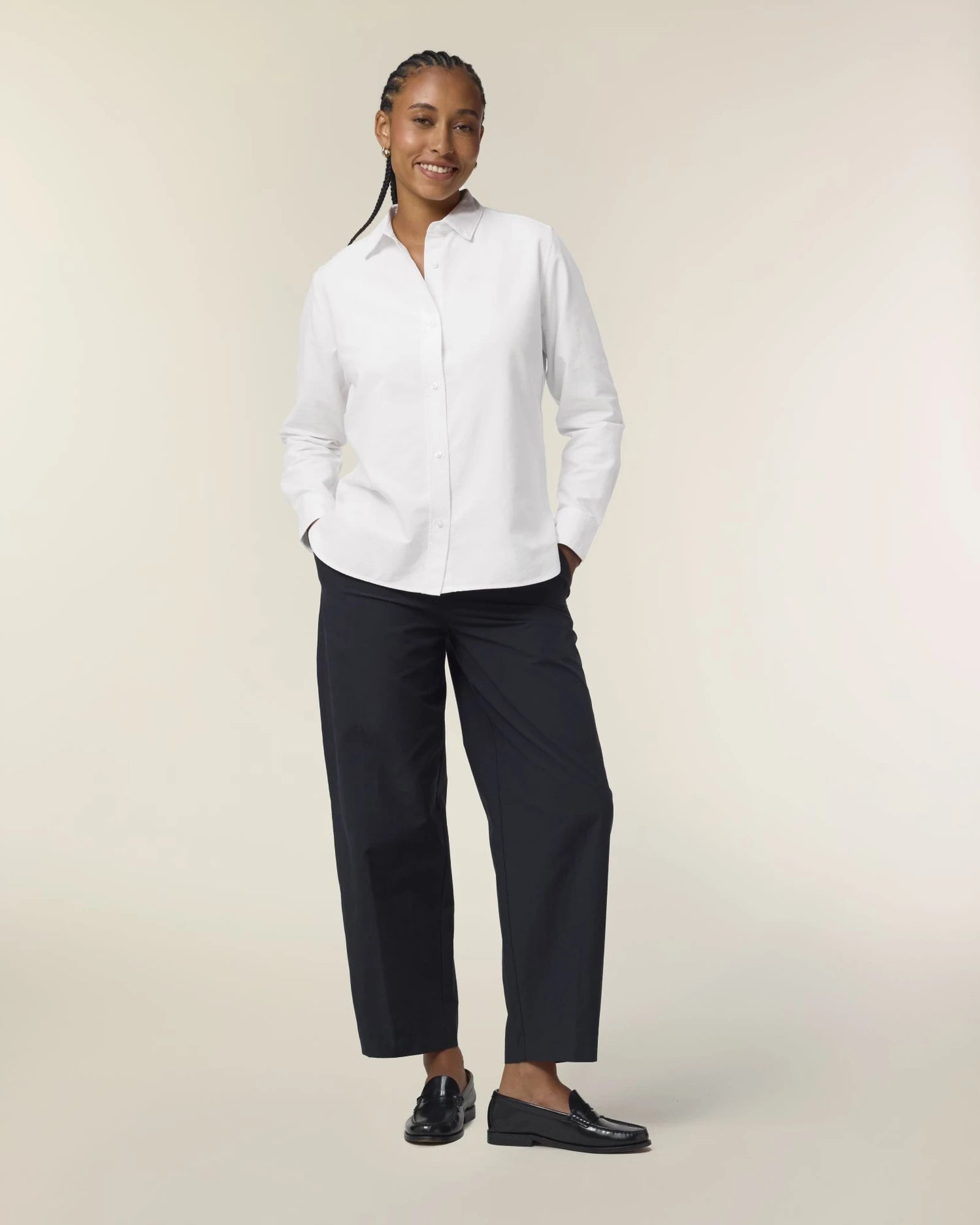 Chemise femme coton bio Stanley/Stella Oxford à personnaliser - White