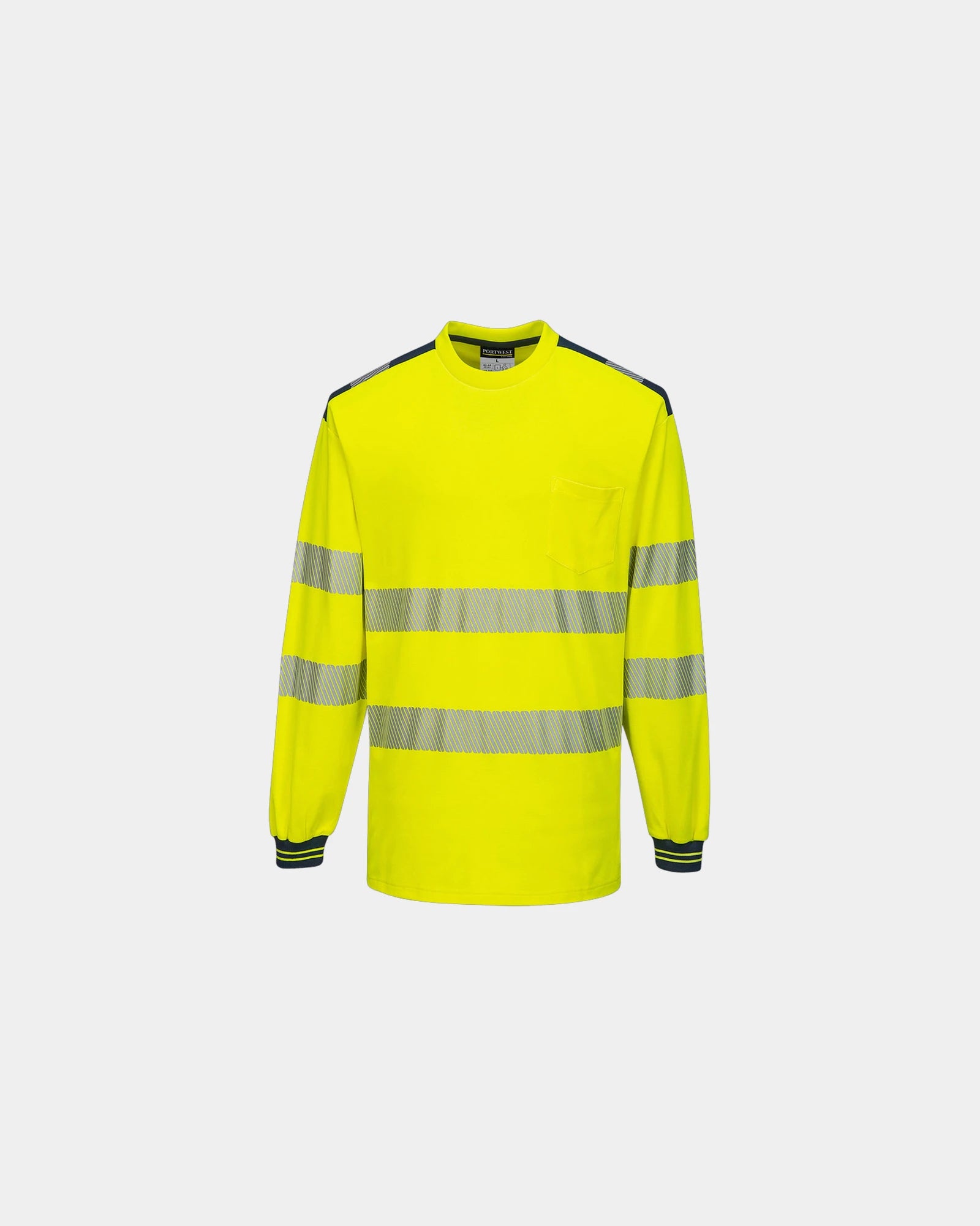 T-shirt haute visibilité coton PW3 à personnaliser - Jaune-Bleu Marine