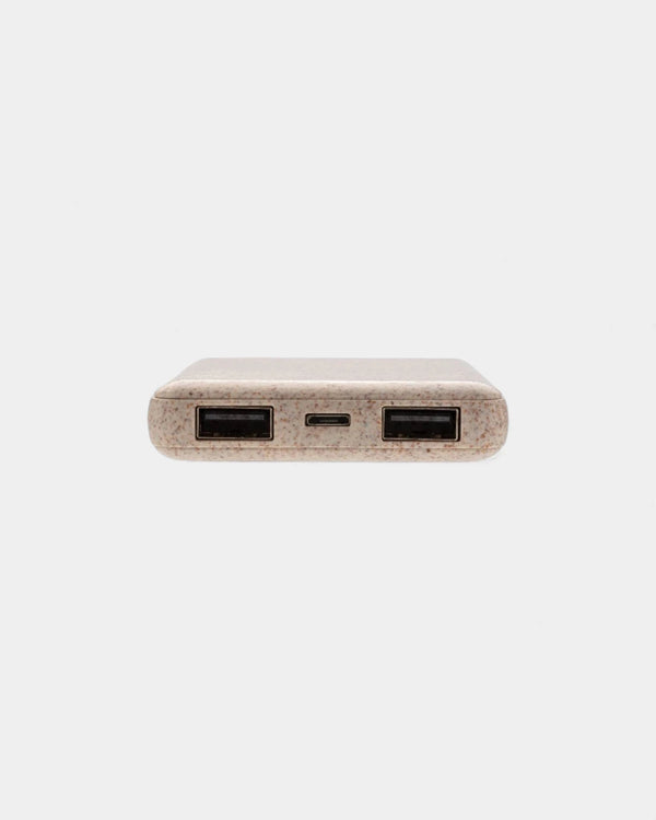 Powerbank 5 000 mAh en fibre de blé naturel à personnaliser