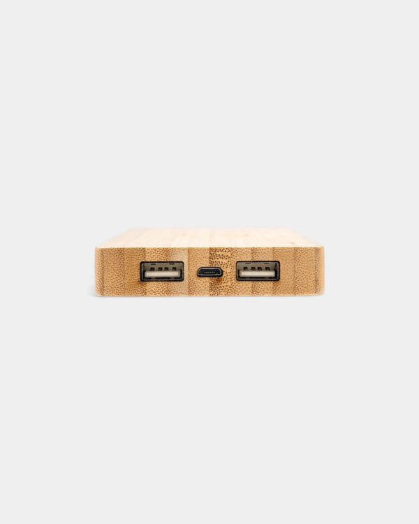 Powerbank 4 000 mAh en bambou à induction 5 W à personnaliser