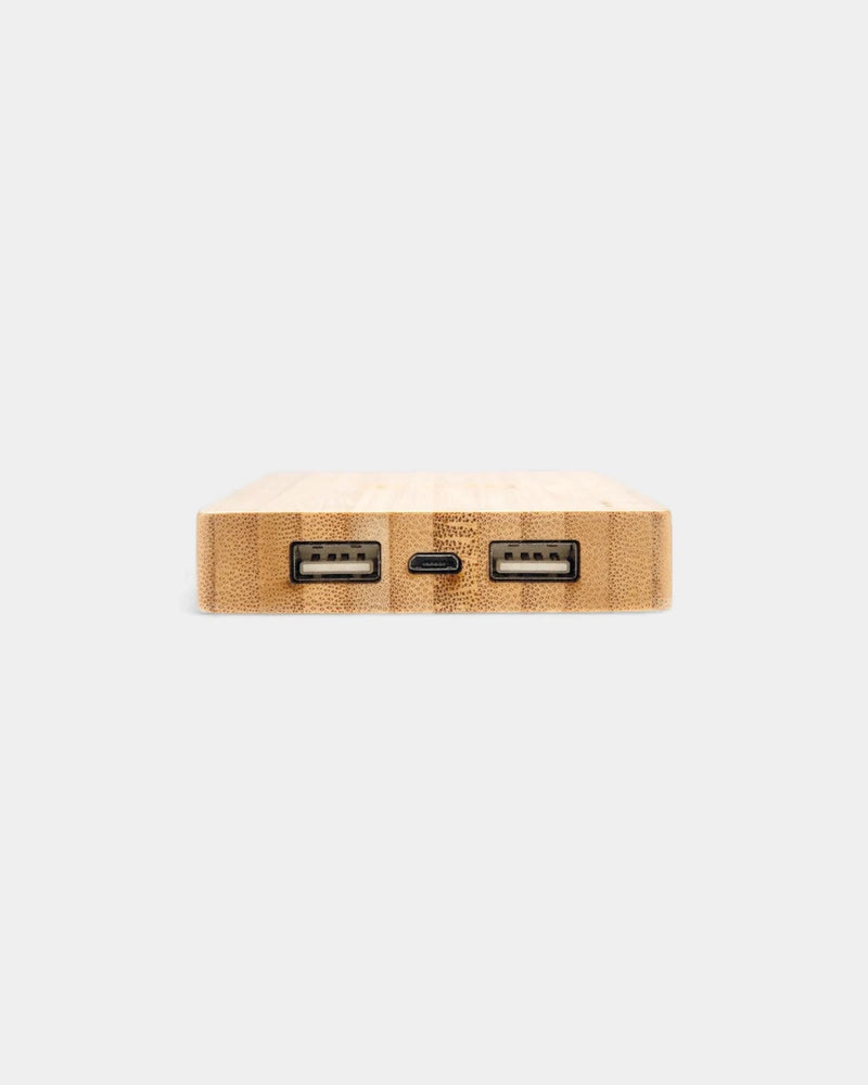 Powerbank 4 000 mAh en bambou à induction 5 W à personnaliser