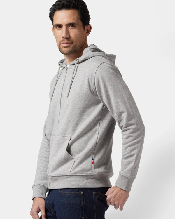 Hoodie zippé unisexe Made in France à personnaliser