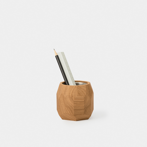 Pot à crayon géométrique en bois personnalisable