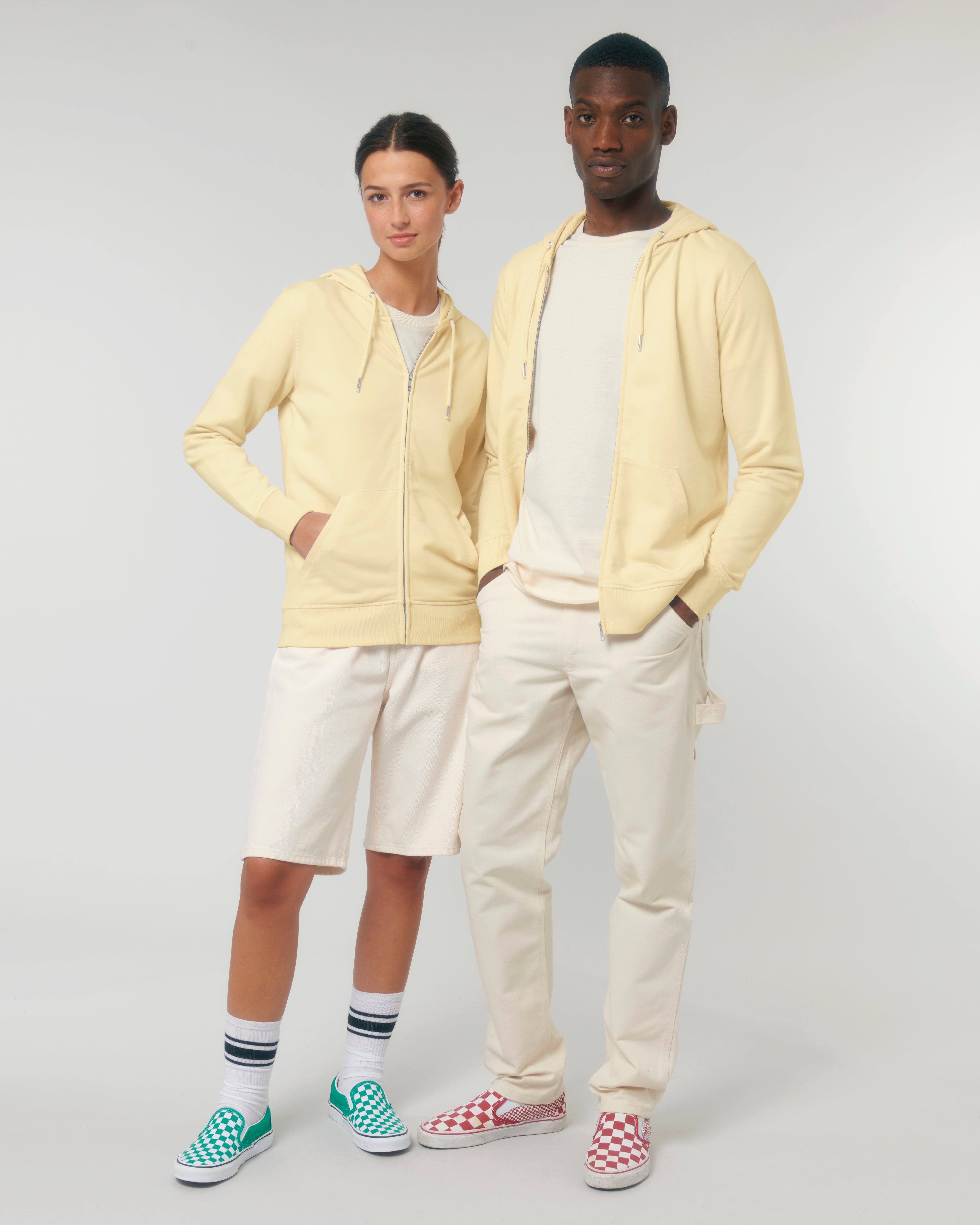 Sweat zippé unisexe personnalisable en coton bio