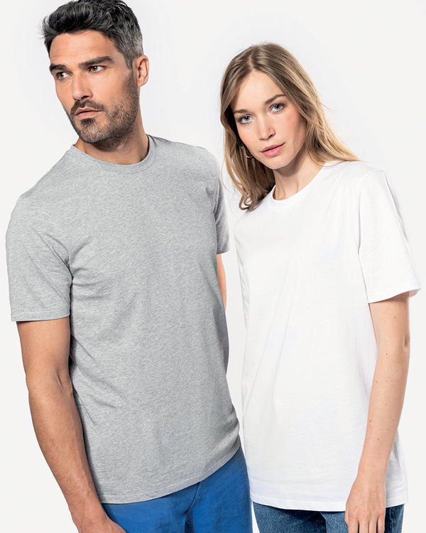 T-shirt unisexe blanc et gris