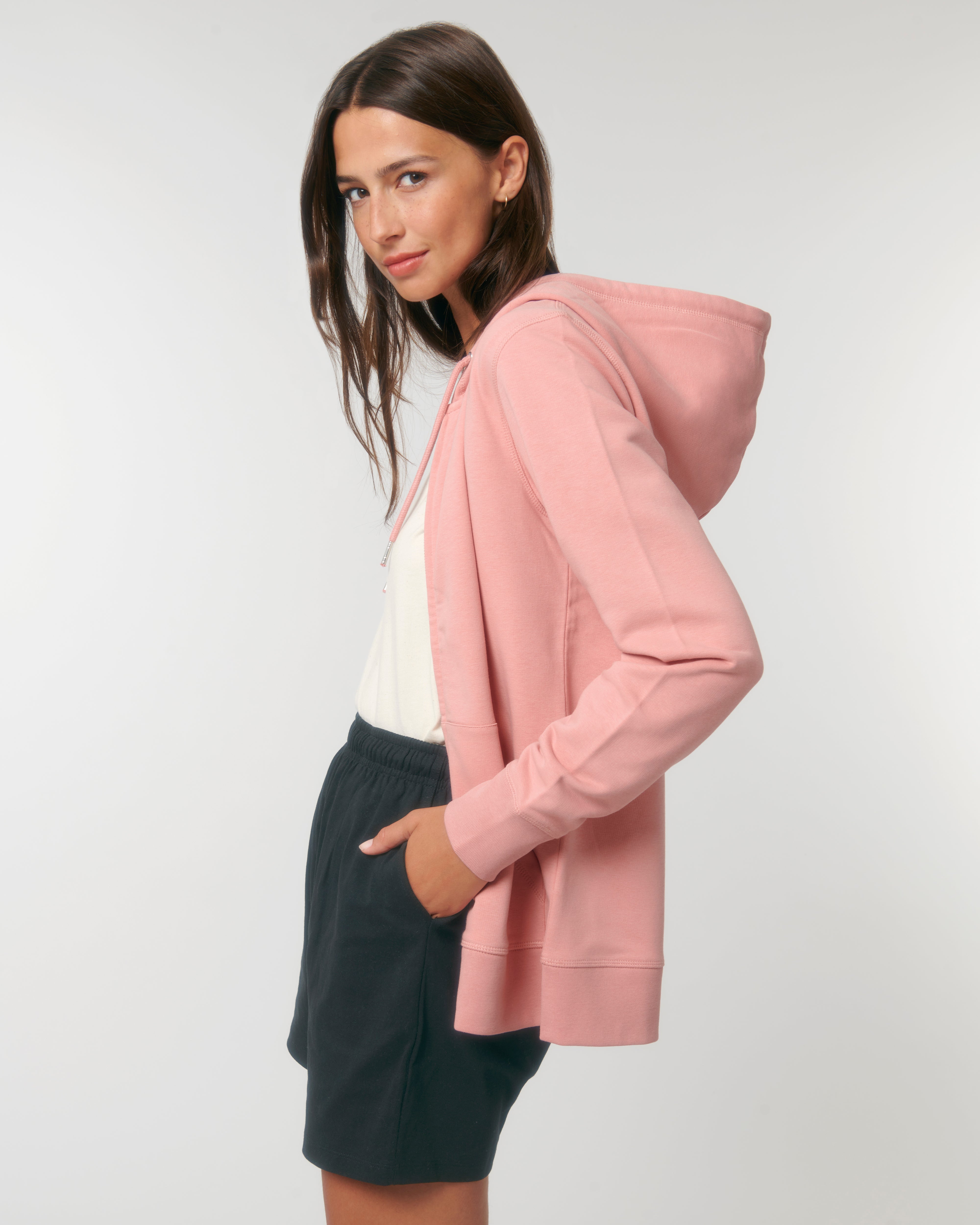 Sweat zippé unisexe personnalisable en coton bio